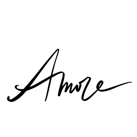 Love calligraphy. Vector inscription. Modern brush calligraphy. Amore.のイラスト素材