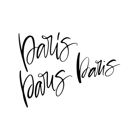 Paris calligraphy incription. Modern brush calligraphy. Vector lettering of Paris.のイラスト素材