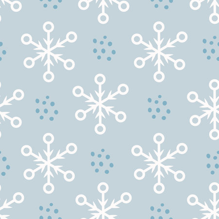 Simple cute winter background with blue and white colors. Scandinavian greeting vector illustrationのイラスト素材
