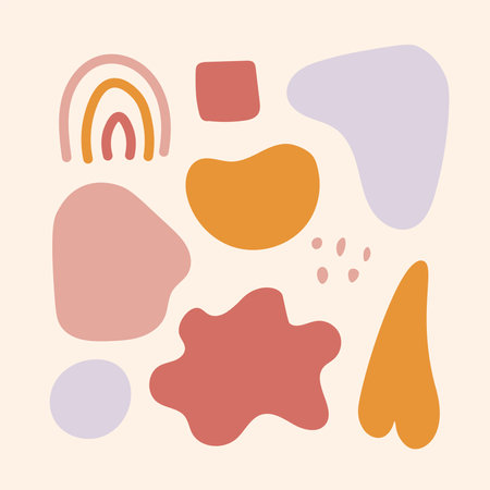 Cute contemporary geometric shape set. Modern isolated vector illustration. Poster, cardのイラスト素材