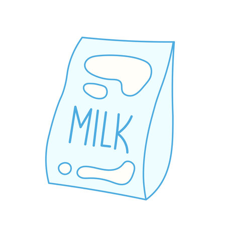 Simple milk product package design. Food and drink isolated vector illustrationのイラスト素材