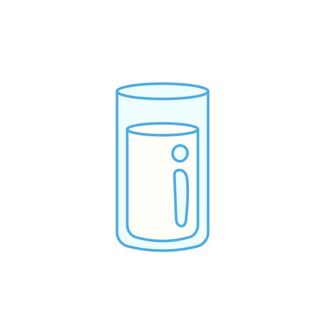 Minimal glass of milk isolated vector illustration, drink symbol, icon, logotype, emblemのイラスト素材