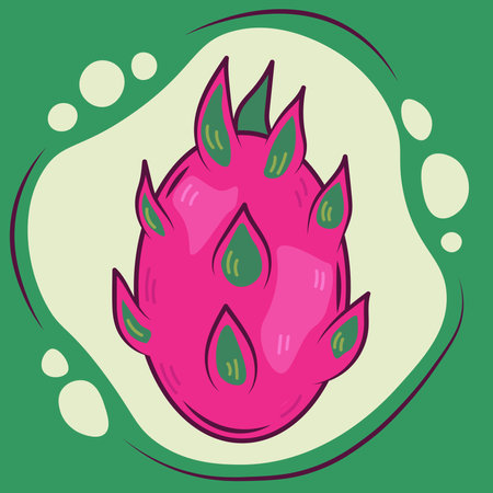 Hand drawn Latin American fruit isolated illustration on abstract backgroundのイラスト素材