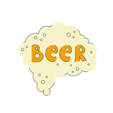 Cartoon style foamy handwritten lettering for beer products, pub, bar, menu, restaurant, brewery designのイラスト素材