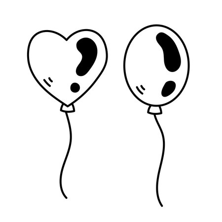 Round and heart shape helium balloons vector illustration. Celebration concept design.のイラスト素材