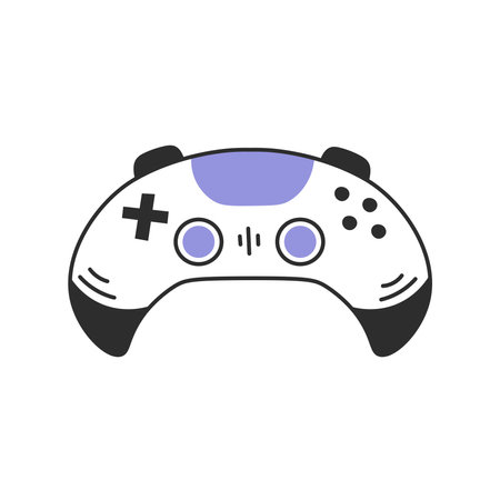 Hand drawn vector joystick, controller. Vintage electronic device. Outline icon. For entertainment, fun, children theme.のイラスト素材