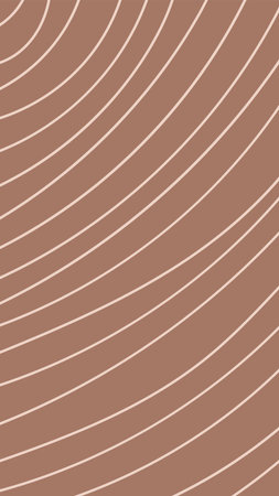 Brown Freehand Line Background. Trendy Mocha Mousse 1920x1080 ratio backdrop with hand drawn curvy...