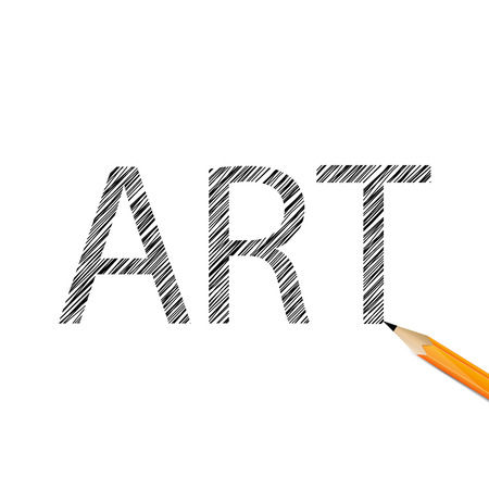 Art word drawn with graphite pencil. Illustration on white backgroundのイラスト素材