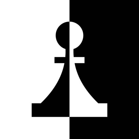 Black-and-white piece. Chess game, strategy and logicのイラスト素材