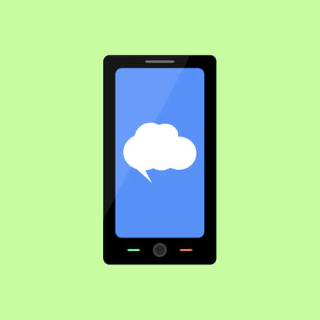 Smart phone with speech bubble in flat styleのイラスト素材