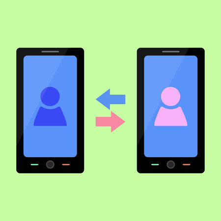 Smart phone with talking in flat styleのイラスト素材