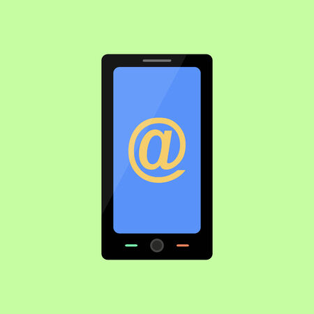 Smart phone with mail icon in flat styleのイラスト素材
