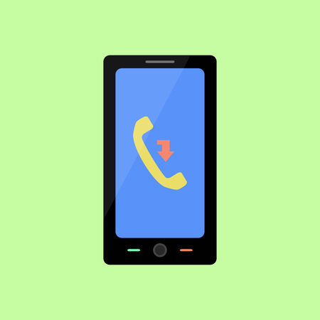 Smart phone with missed call in flat styleのイラスト素材