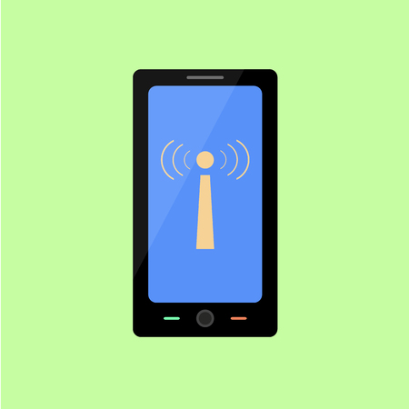 Smart phone with wi-fi icon in flat styleのイラスト素材