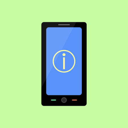 Smart phone with information icon in flat styleのイラスト素材