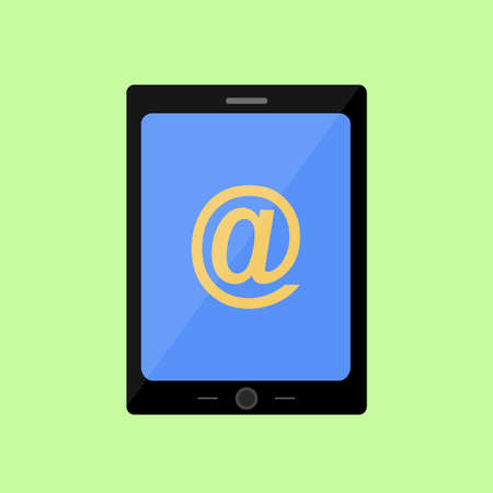 Tablet PC with mail sign in flat styleのイラスト素材
