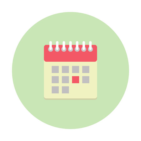 Flat style calendar icon with marked dayのイラスト素材