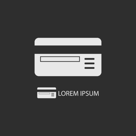 White plastic card as icon with copyspace on dark grey backgroundのイラスト素材