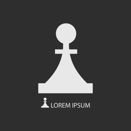 White piece as logo on dark grey background. Strategy and logicのイラスト素材