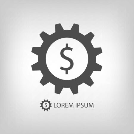 Grey gearwheel with dollar sign as business logoのイラスト素材