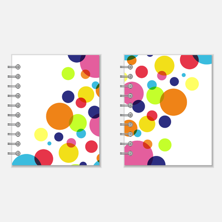 Bright notebook covers design with rainbow circlesのイラスト素材