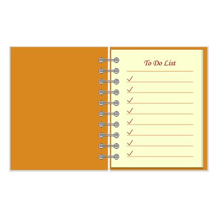 Orange cover spiral notebook with to do listのイラスト素材