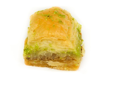 Sweet baklava isolated on the white  backgroundの写真素材