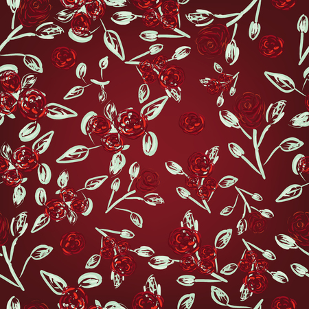 Abstract seamless pattern of cute hand painted simple flowers?のイラスト素材