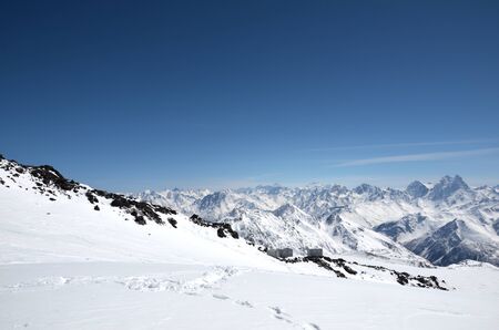 Landscape of beautiful slopes of the Caucasus Mountains, Elbrus