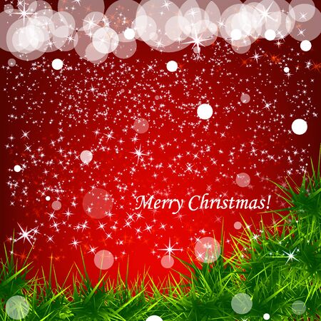 Simple christmas background with snowfakes and christmas treeのイラスト素材