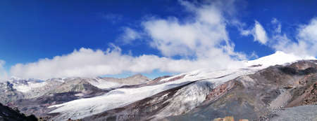 Panorama of landscape of beautiful slopes of the Caucasus Mountains, Elbrus. View from station MIR.の写真素材