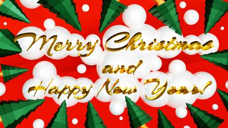 3D Christmas and New Year card.の写真素材