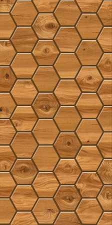 Hexagon wooden wall texture