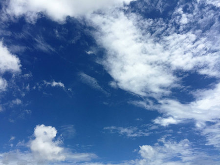 closeup deep blue sky and smoky waving cloud ,look like oil painting on canvas,in abstract art design.blurry light style,beauty by natureの写真素材