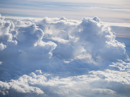 The smoky cloud of sky bakground in Morning time,reflection of sunlight is shining to waving cloud,beautiful top view,beauty by nature.の写真素材