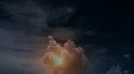 The sky background,dark blue sky with smoky waving cloud,before sunsetの写真素材