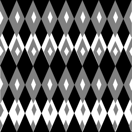 Seamless pattern with rhombus. Black and white background.のイラスト素材
