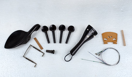 The accessory of violin,put on backgroundの写真素材