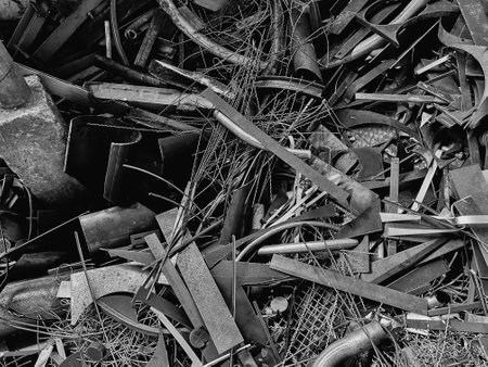 Dust and dirty of used iron plenty on junkyard,steel wasted,prepare for recycle.の写真素材