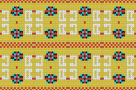 Colorful knitting pattern,beautiful seamless geometric shape form,fashion art design.のイラスト素材