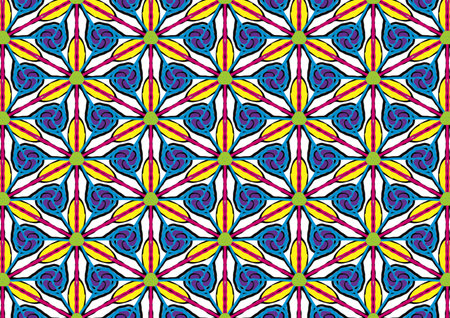 Colorful flower pattern,beautiful line art background,modern design.のイラスト素材