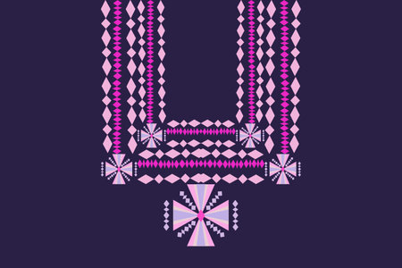 Ethnicc neckline pattern,beautiful collar striped,simply and modern design,fashion art styleのイラスト素材