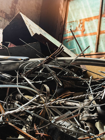 Group of Steel scrap from used in junk,prepare for recycle.Iron wasted