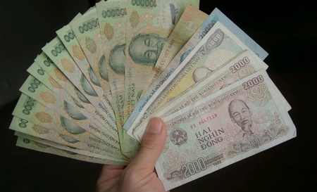 Over a milion Vietnamese money.の素材