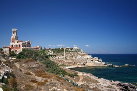 Sicily-Portopalo di Capo Passero Tonnara e castello Camussoのeditorial素材