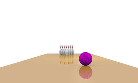 Bowling scene  (3d rendering)の写真素材
