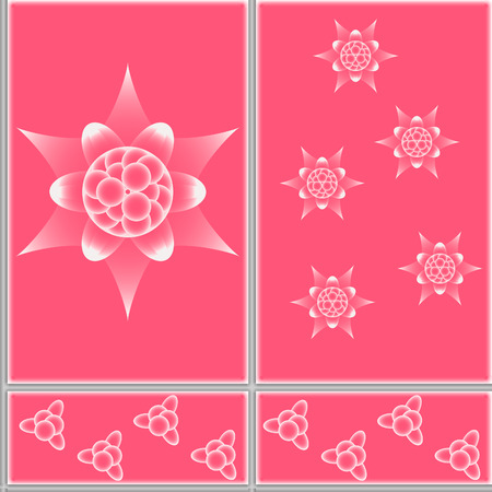 floral design pattern ceramic tiles in eps 10 formatのイラスト素材
