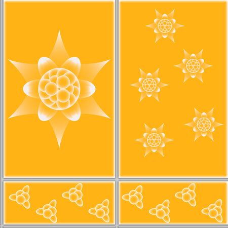 floral design pattern ceramic tiles in eps 10 formatのイラスト素材