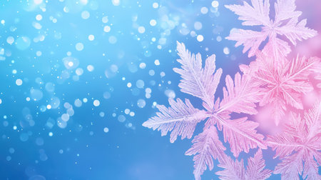 Glowing ice crystals evoke cool, dreamy feeling with pastel aurora huesの素材