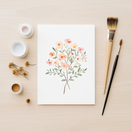 Watercolor floral art is so charmingの素材